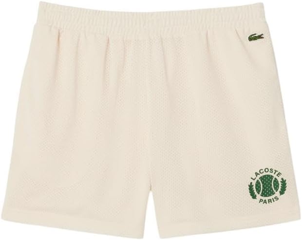 Lacoste мужские шорты Relaxed Fit с принтом Tennis, Off-White — фото 4