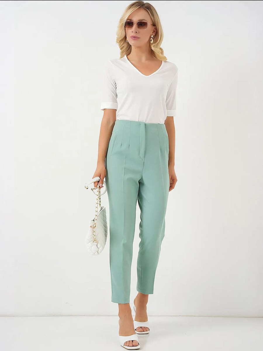 

Узкие брюки со складками спереди Bigdart, мятный