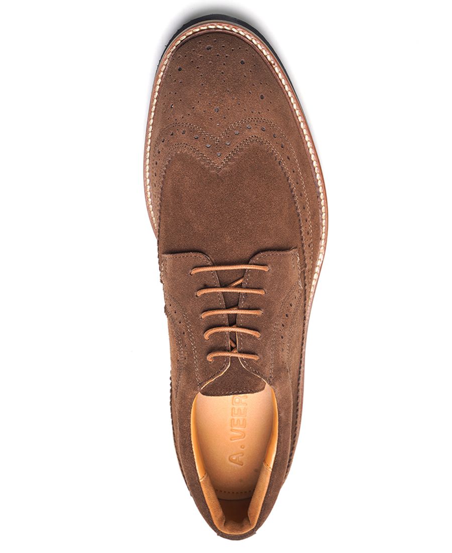 Мужские туфли Ellis Wingtip на шнуровке A Veer, Tobacco suede — фото 4