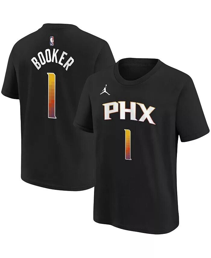 

Футболка с именем и номером игрока Big Boys Devin Booker Black Phoenix Suns Statement Edition Jordan