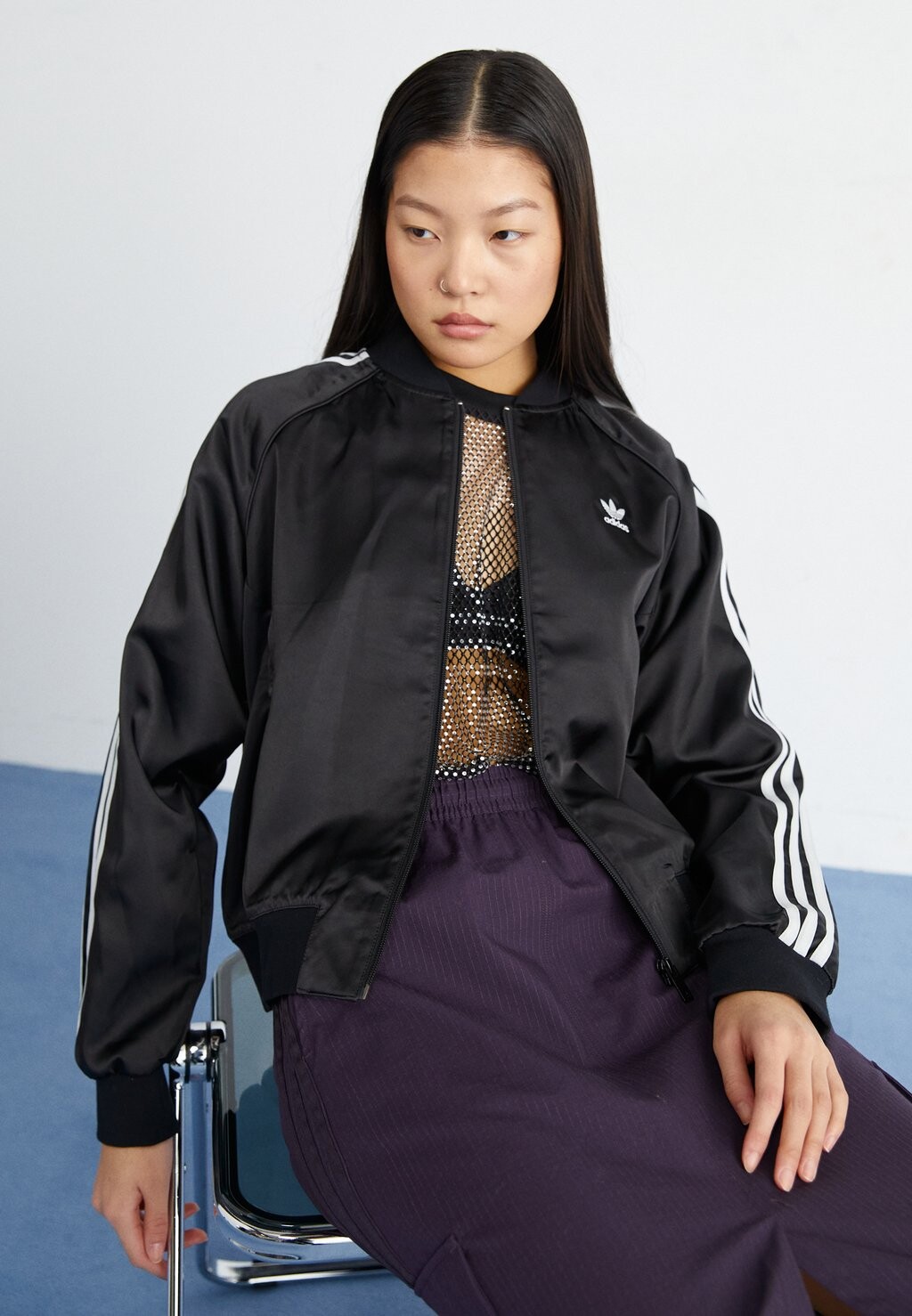 

Куртка-бомбер Blouson Loose adidas Originals, черный