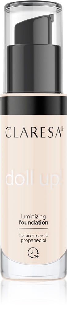 

Doll up! Тональная основа с эффектом сияния для естественного образа Claresa, atspalvis 02 light 34 гр