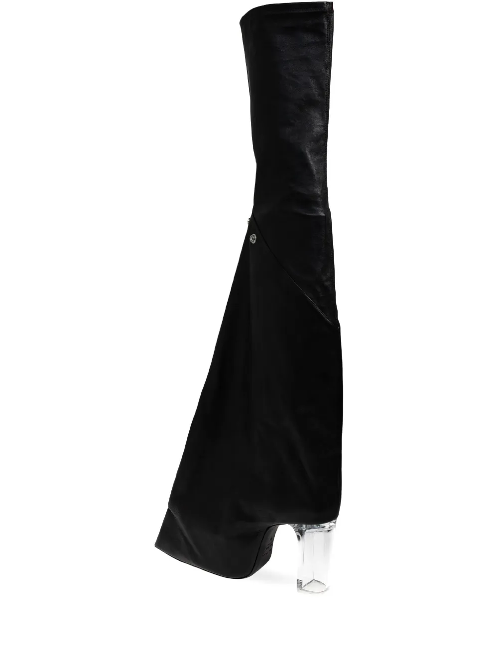 Кожаные ботинки на каблуке 120 мм с прозрачным каблуком Rick Owens, черный
