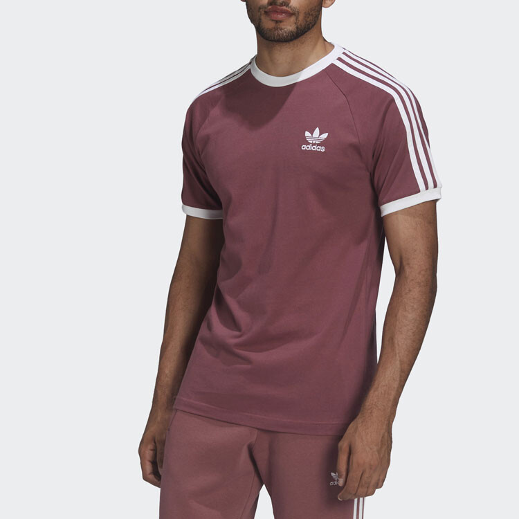 Футболка мужская темно-красная Adidas, темно-красный — фото 2