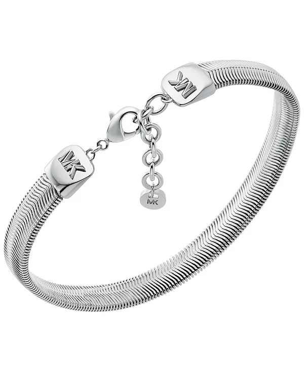 

Браслет-Цепочка «Змея» с шевроном Michael Kors, silver