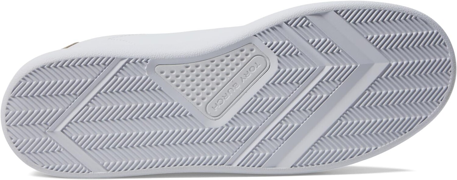 Кроссовки Double T Howell Court Tory Burch, цвет Titanium White/Spark Gold — фото 3