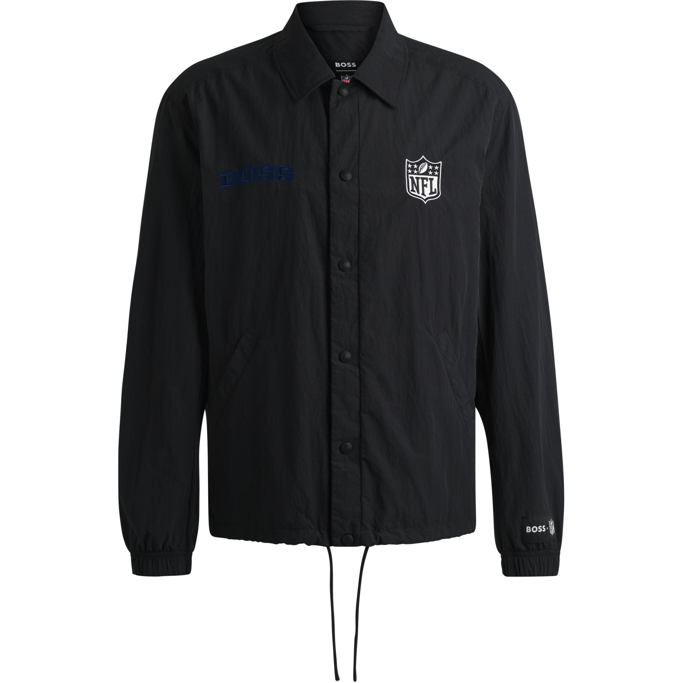 

HUGO BOSS X Куртка NFL, пальто, мужская, черная, Черный, HUGO BOSS X Куртка NFL, пальто, мужская, черная