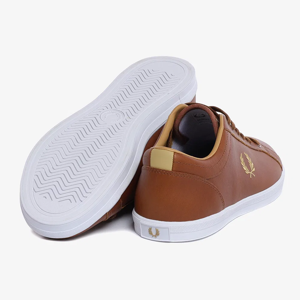 Мужские кожаные кроссовки Baseline от Fred Perry, цвета Tan/Champagne — фото 4