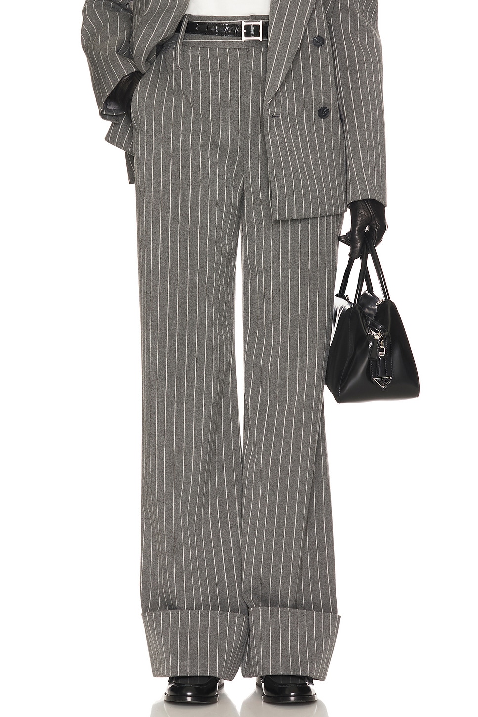 

Брюки Helsa с высокой талией и манжетами в тонкую полоску, grey & white stripe