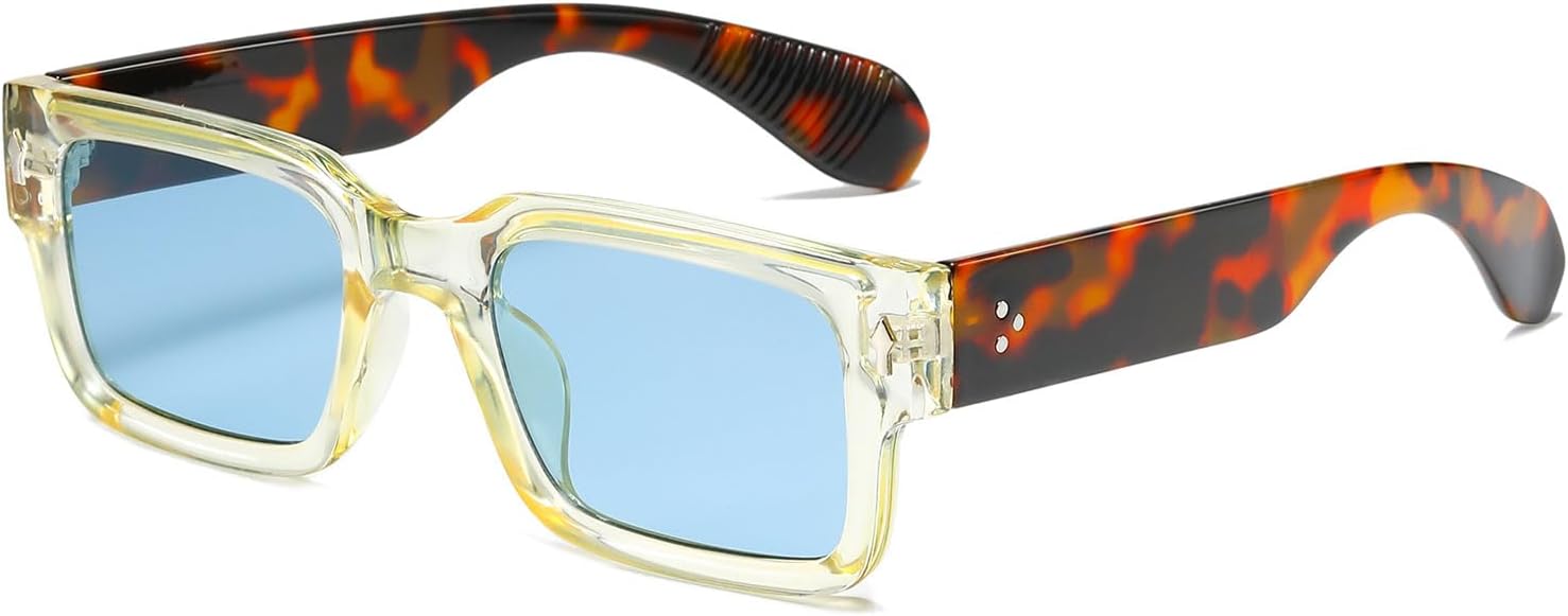 

Классические квадратные солнцезащитные очки для женщин и мужчин. Модные солнцезащитные очки в толстой прямоугольной оправе, массивные черные очки SUNBSR, Clear Yellow/Tortoise/Blue