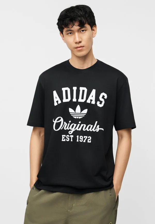 Свободная футболка унисекс с графическим принтом Adidas Originals, Black — фото 4