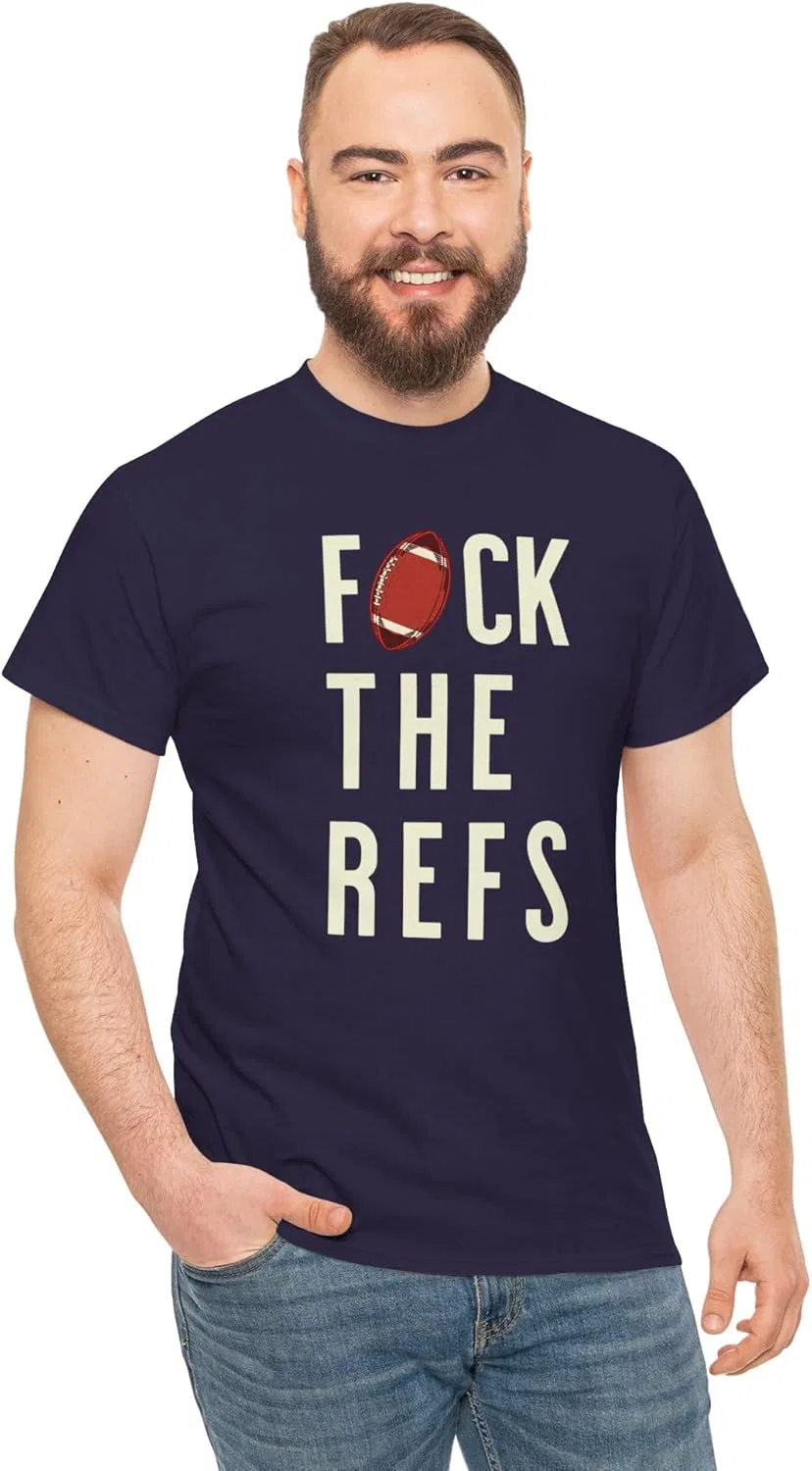 Футболка Funny F*ck The Refs с протестом против судей и юмором для фанатов спорта, унисекс для игрового дня GENERIC, Blackberry — фото 2