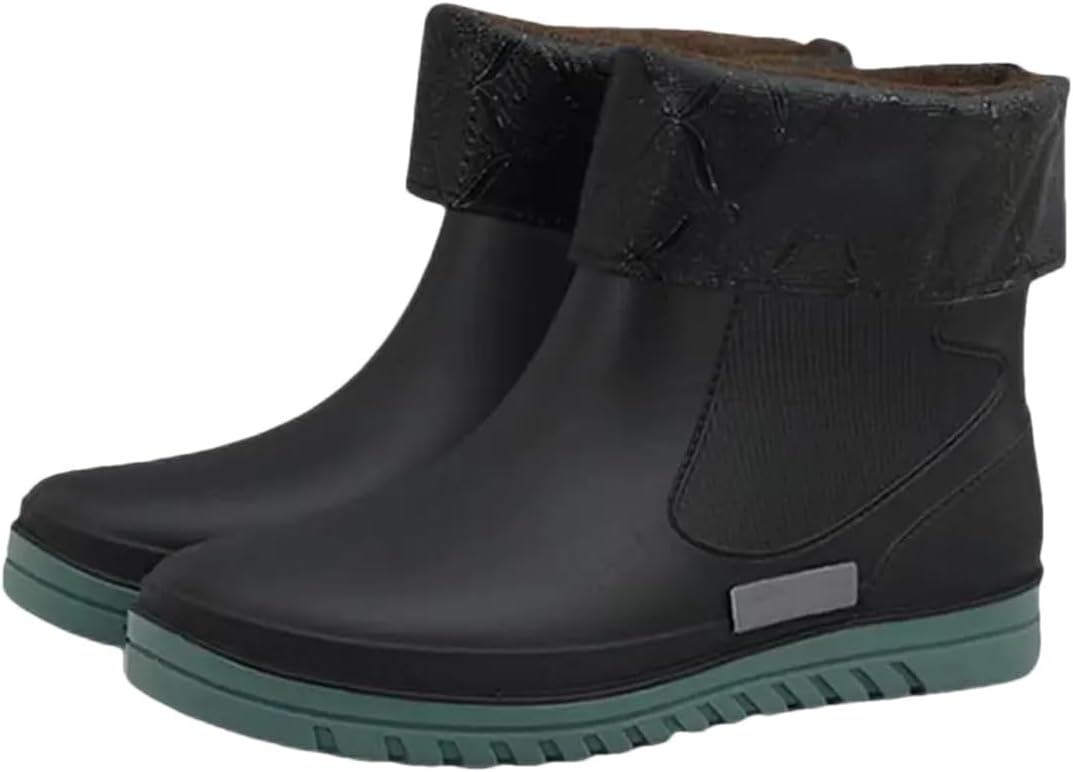 

Мужские высокие дождевые ботинки Wjnvfioo с мягкой подошвой, нескользящие, с съемным хлопковым покрытием, водонепроницаемые водные туфли, синий