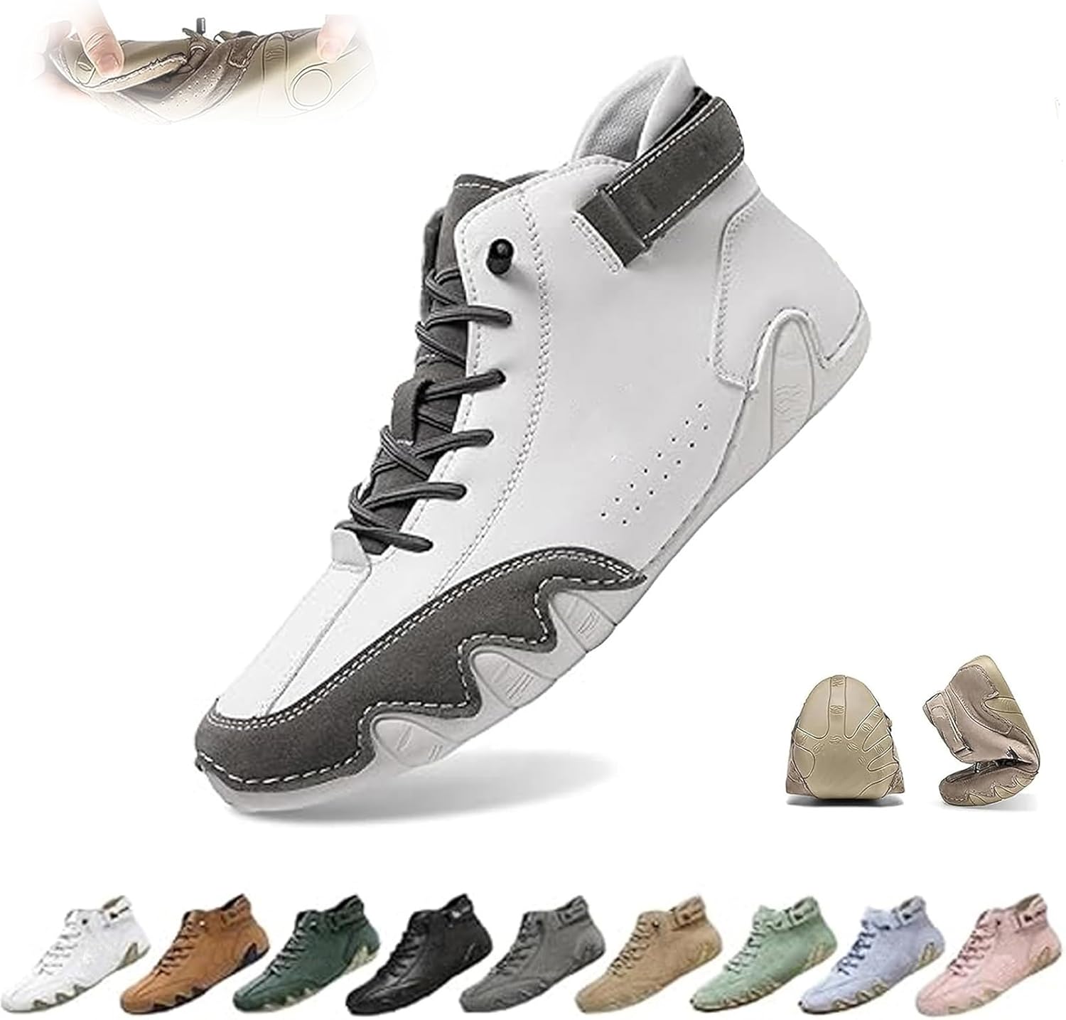 

Ортопедические кроссовки GHTRHSB для женщин и мужчин, противоскользящие обувь для вождения, унисекс, водонепроницаемые, дышащие кроссовки для улицы, белый/серый