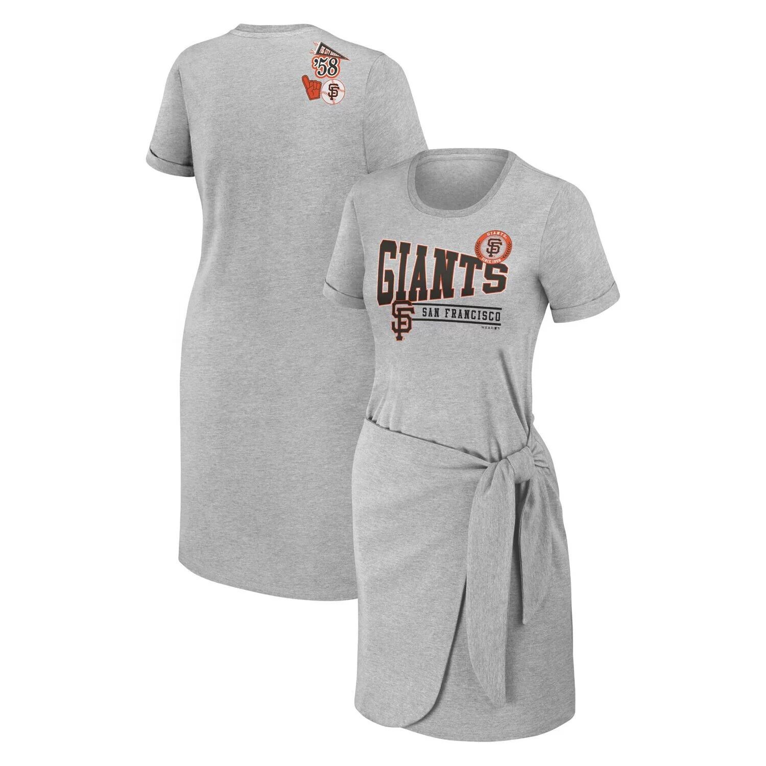 

Женская одежда Erin Andrews Хизер Серое платье-футболка с узлом San Francisco Giants, Серый, Женская одежда Erin Andrews Хизер Серое платье-футболка с узлом San Francisco Giants