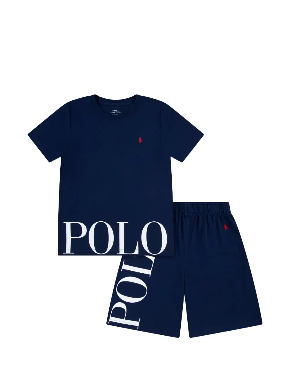 Комплект шорт с логотипом Polo Ralph Lauren Kids, синий