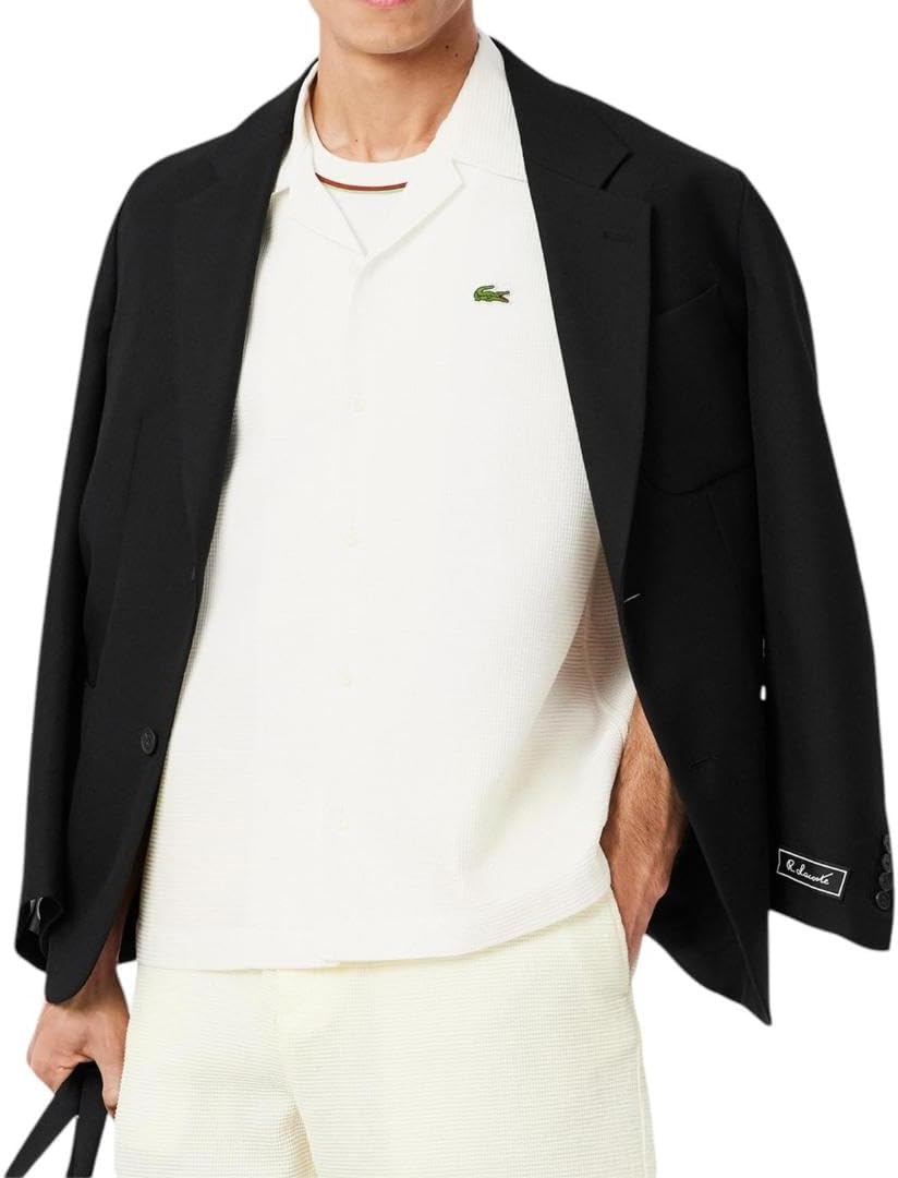 

Мужская рубашка Lacoste свободного кроя с коротким рукавом из вафельного трикотажа, White