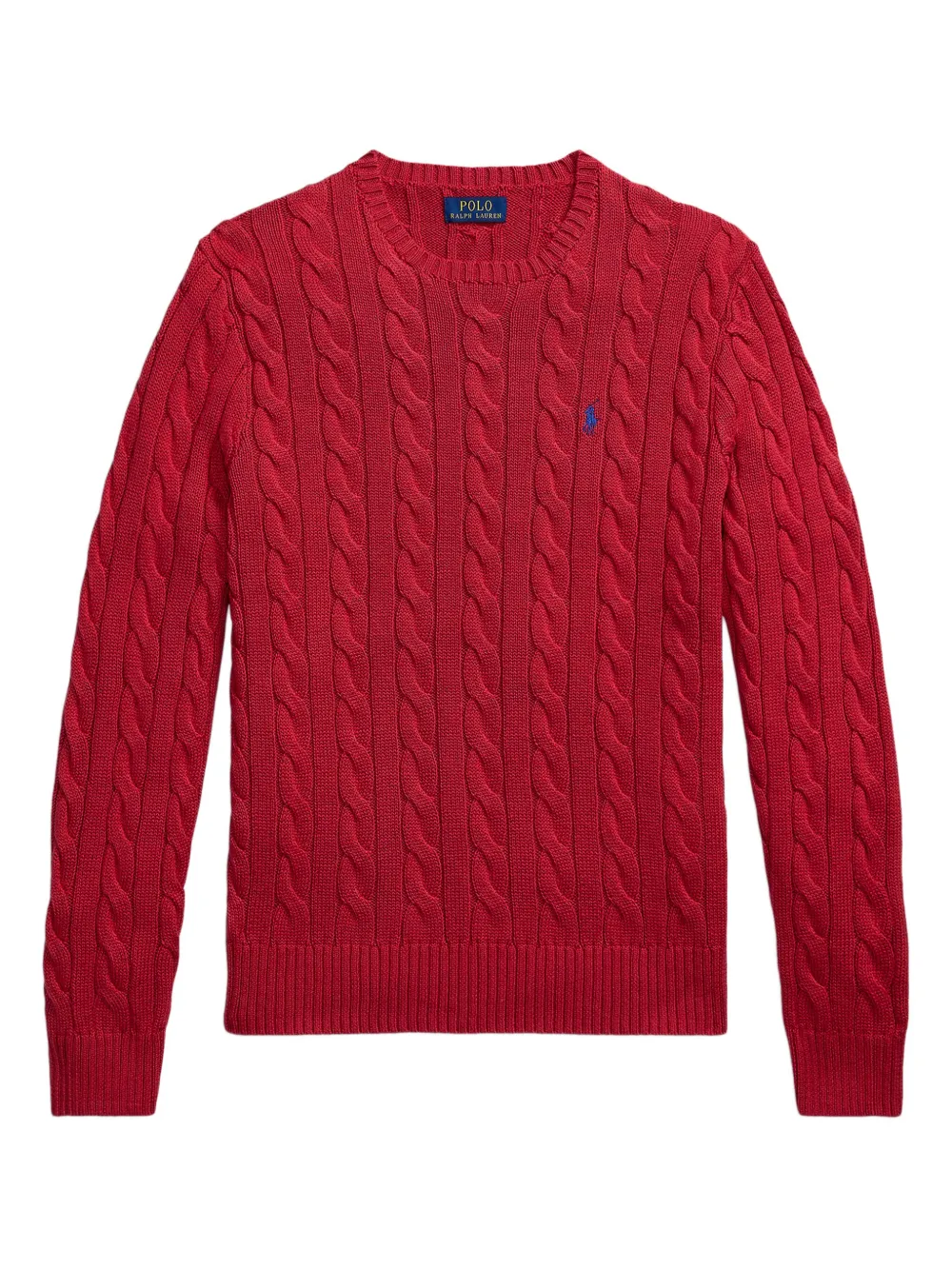 

Хлопковый свитер с косами POLO RALPH LAUREN, красный