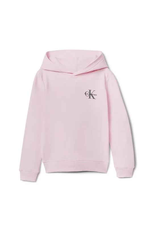 Детская хлопковая толстовка Calvin Klein Jeans, розовый — фото 2
