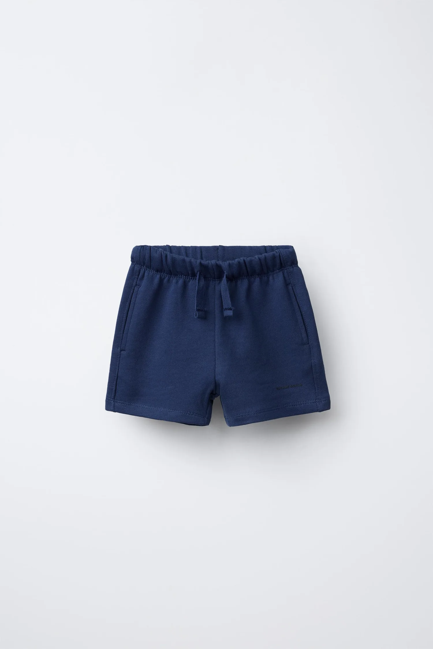 Плюшевые бермудские шорты с текстовым принтом Zara, темно-синий
