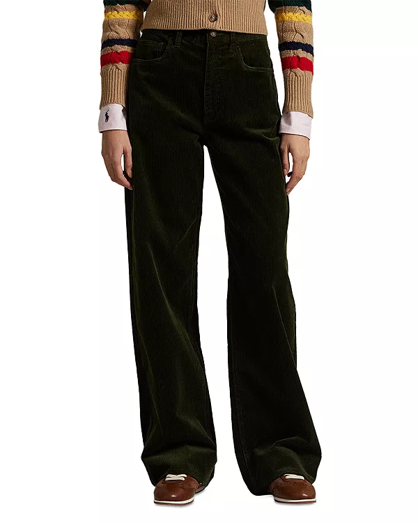 

Широкие брюки из хлопкового вельвета Ralph Lauren, зеленый