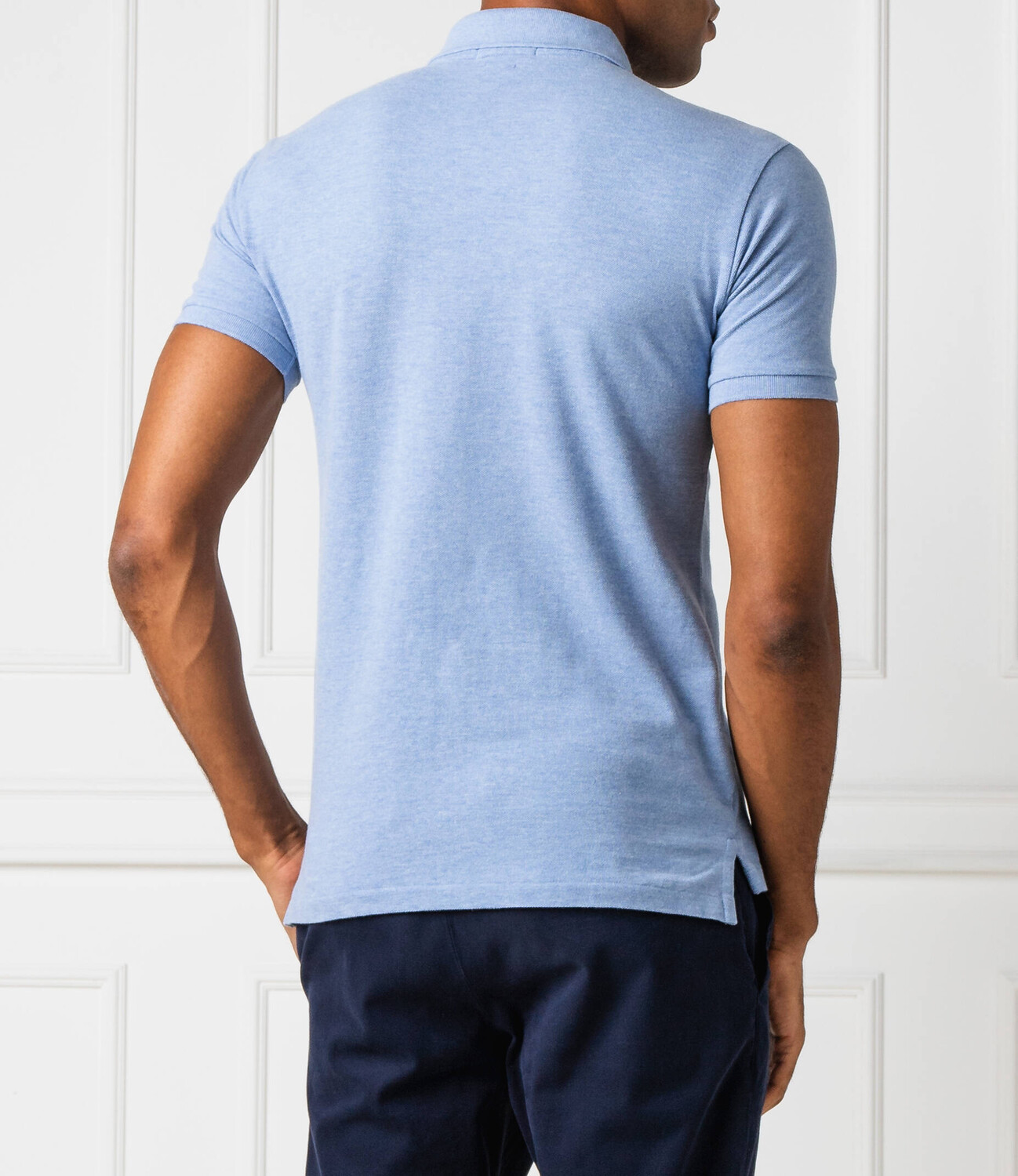Поло POLO RALPH LAUREN slim fit basic mesh, небесно-голубой — фото 3
