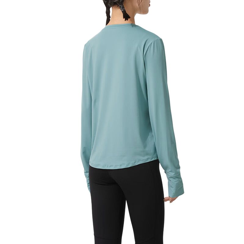 Классический женский топ с длинными рукавами Dri FIT Nike, светло-зеленый — фото 4