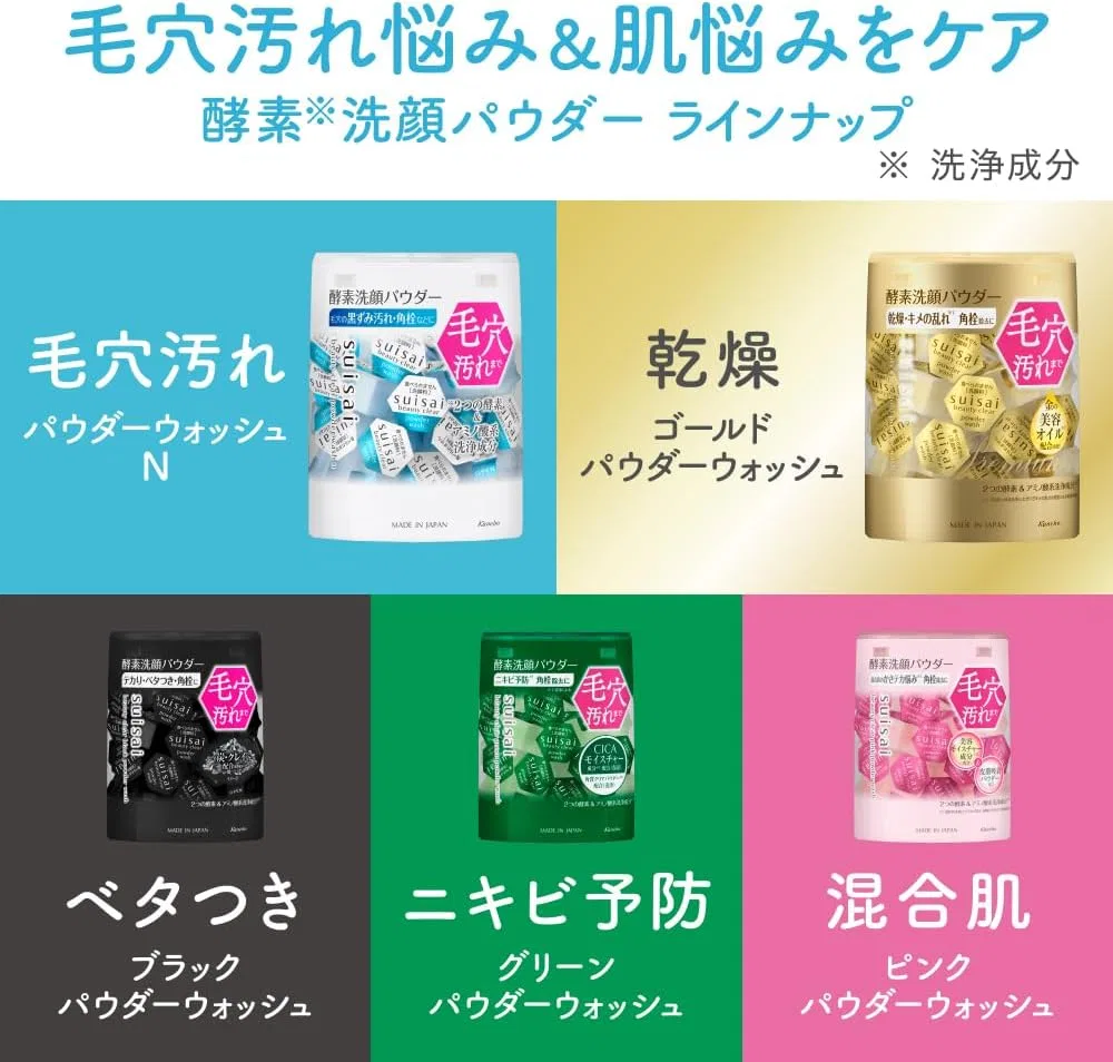 Пудра для умывания Suisai Beauty Clear Gold Powder Wash, 15 капсул, золотой — фото 4