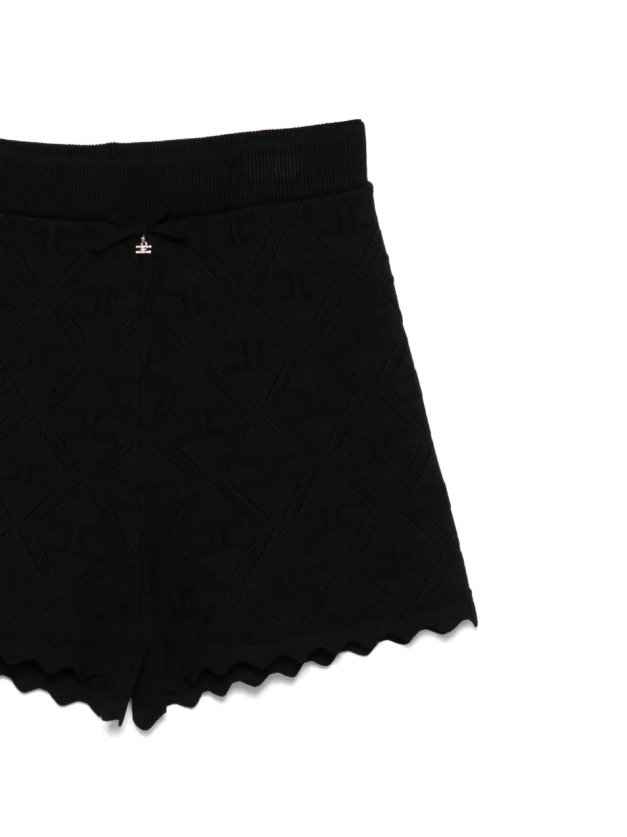 Шорты с жаккардовым логотипом Elisabetta Franchi La Mia Bambina, черный — фото 3