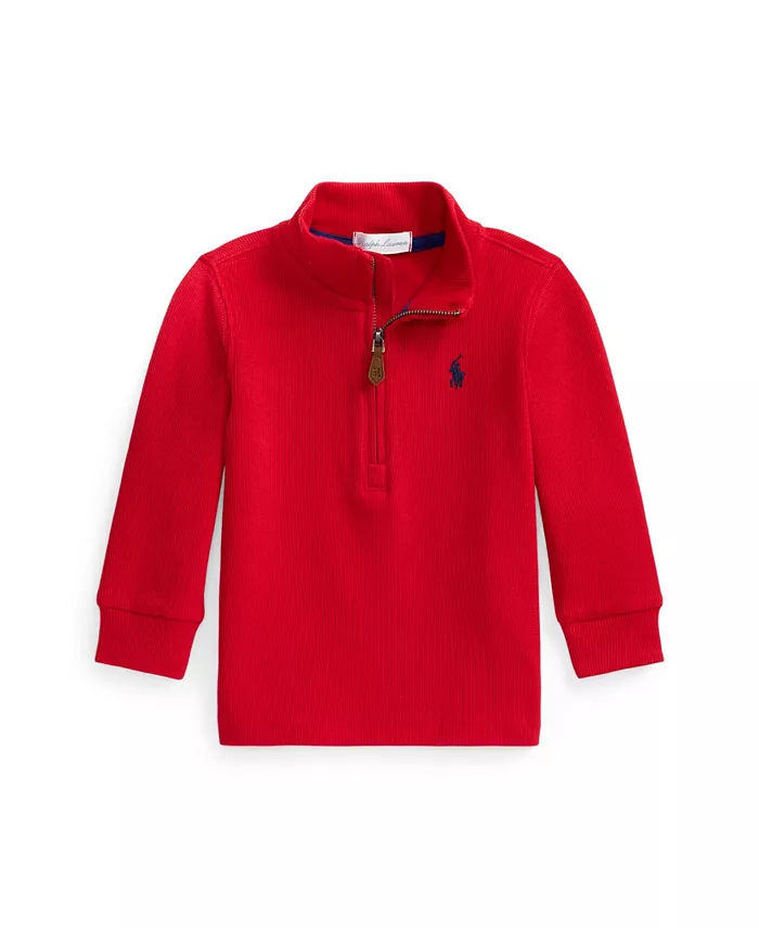 

Детский свитер с застежкой на четверть Polo Ralph Lauren, красный