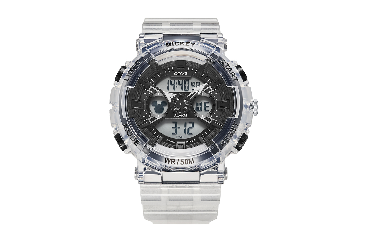 

Disney Часы Mickey Series Electronic+Quartz Movement TPU Strap Watch Unisex Black Dial, MK-15140W2