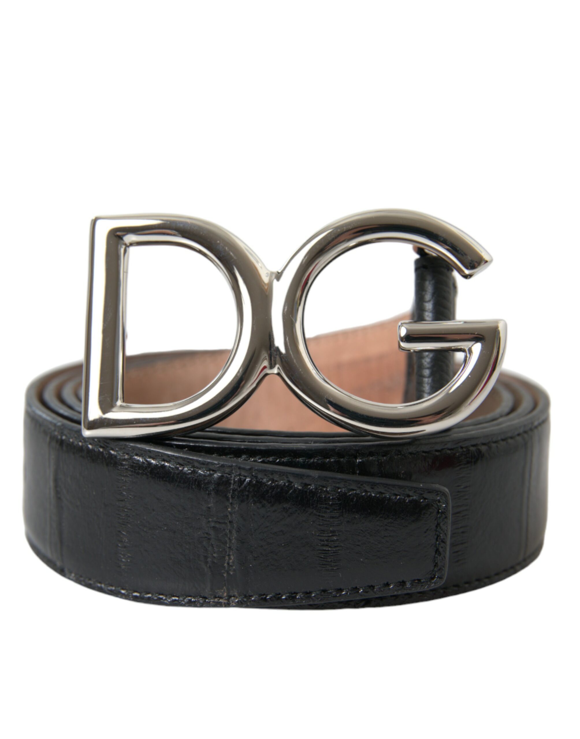 

Шикарный черный кожаный ремень с металлической пряжкой Dolce & Gabbana