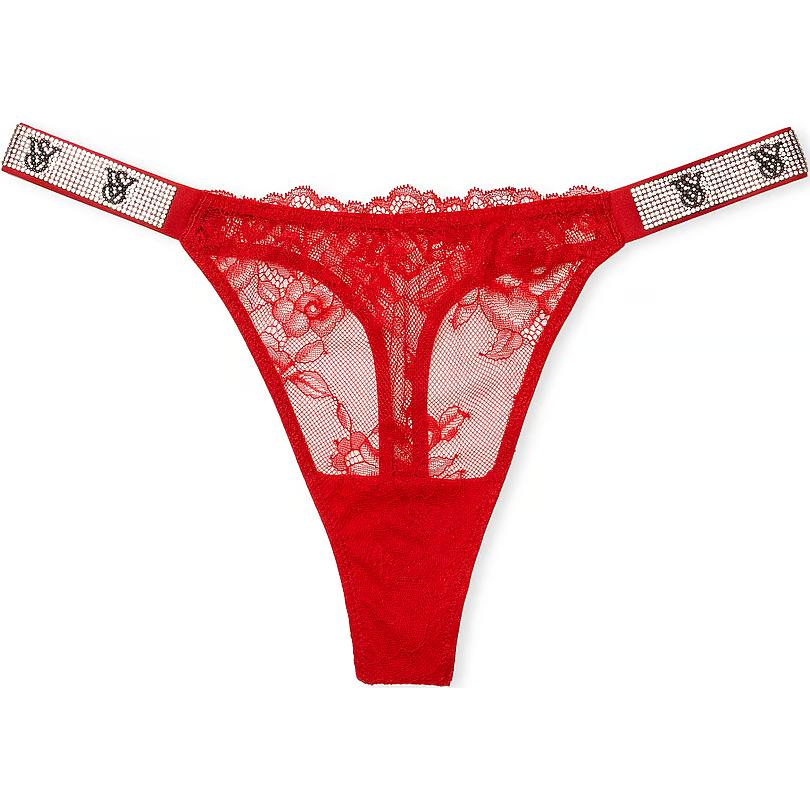 

Victoria's Secret Очень сексуальные блестящие трусики-стринги с розовым кружевом и ремешком / женские стринги с помадой, 1 упаковка, красные