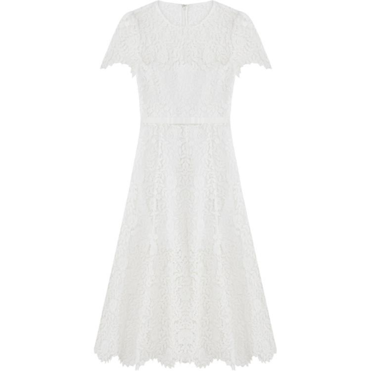 

Self-Portrait Короткое Платье с Коротким Рукавом Женское Чисто-Белое