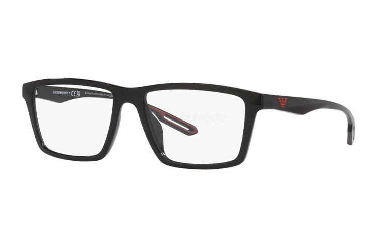 

EMPORIO ARMANI Прямоугольная оправа для зажимных очков, Black