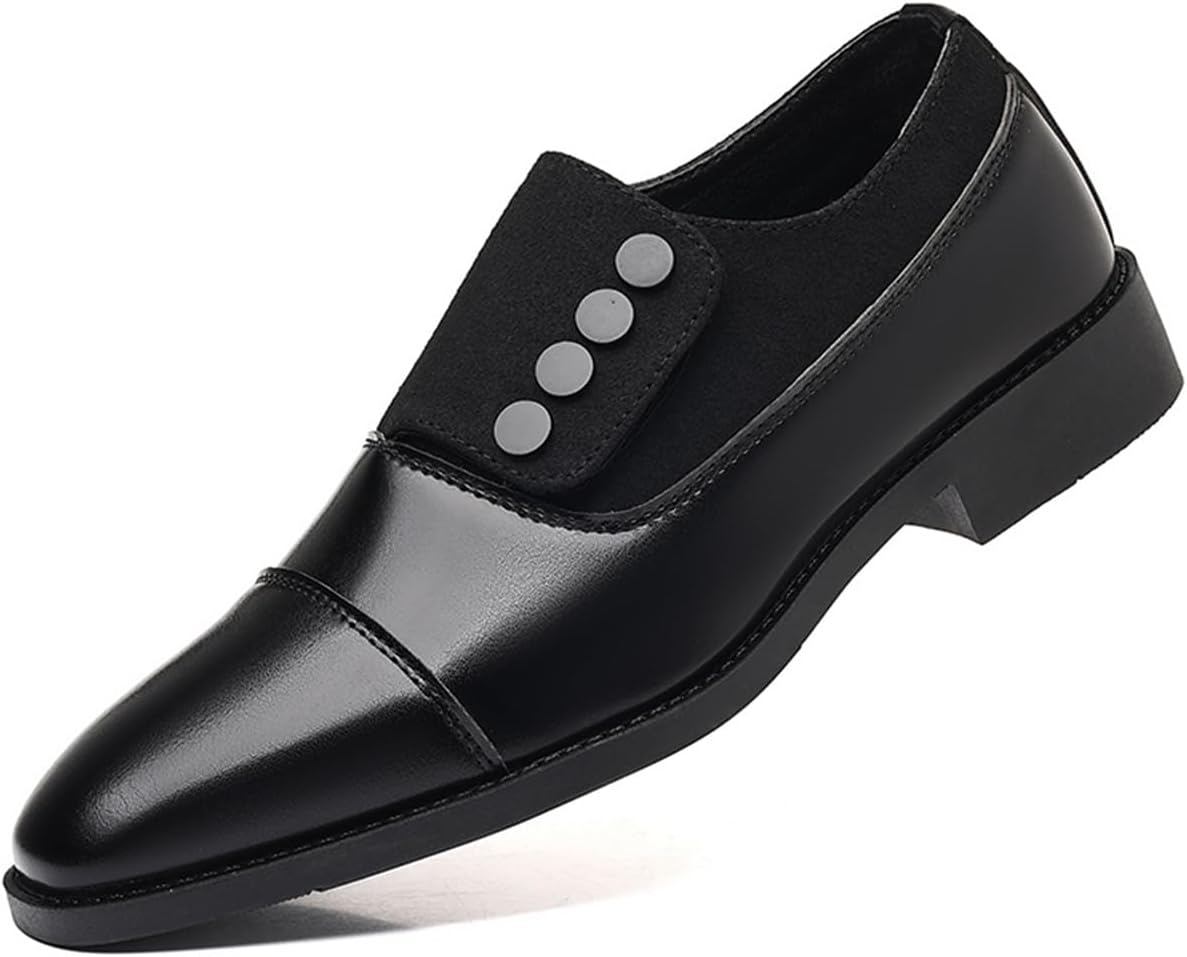 

Мужские туфли HAOREYA с застежкой на пуговицу, слипоны, деловые офисные, из замши и кожи, с капюшоном на носке, черный