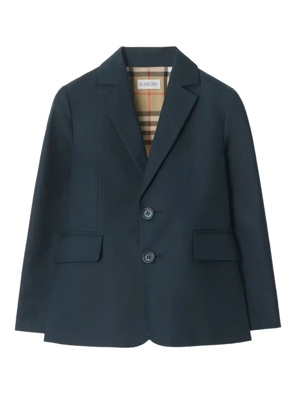Однобортный блейзер Burberry Kids, синий
