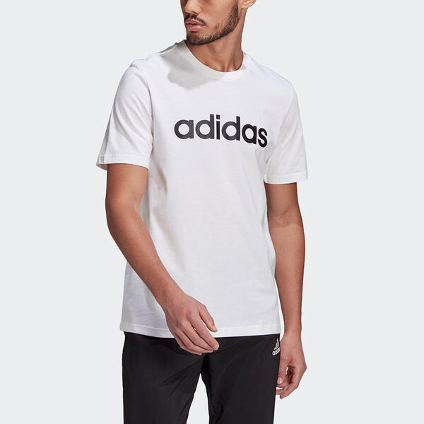 Футболка мужские спортивные с круглым вырезом и коротким рукавом Adidas, белый — фото 2