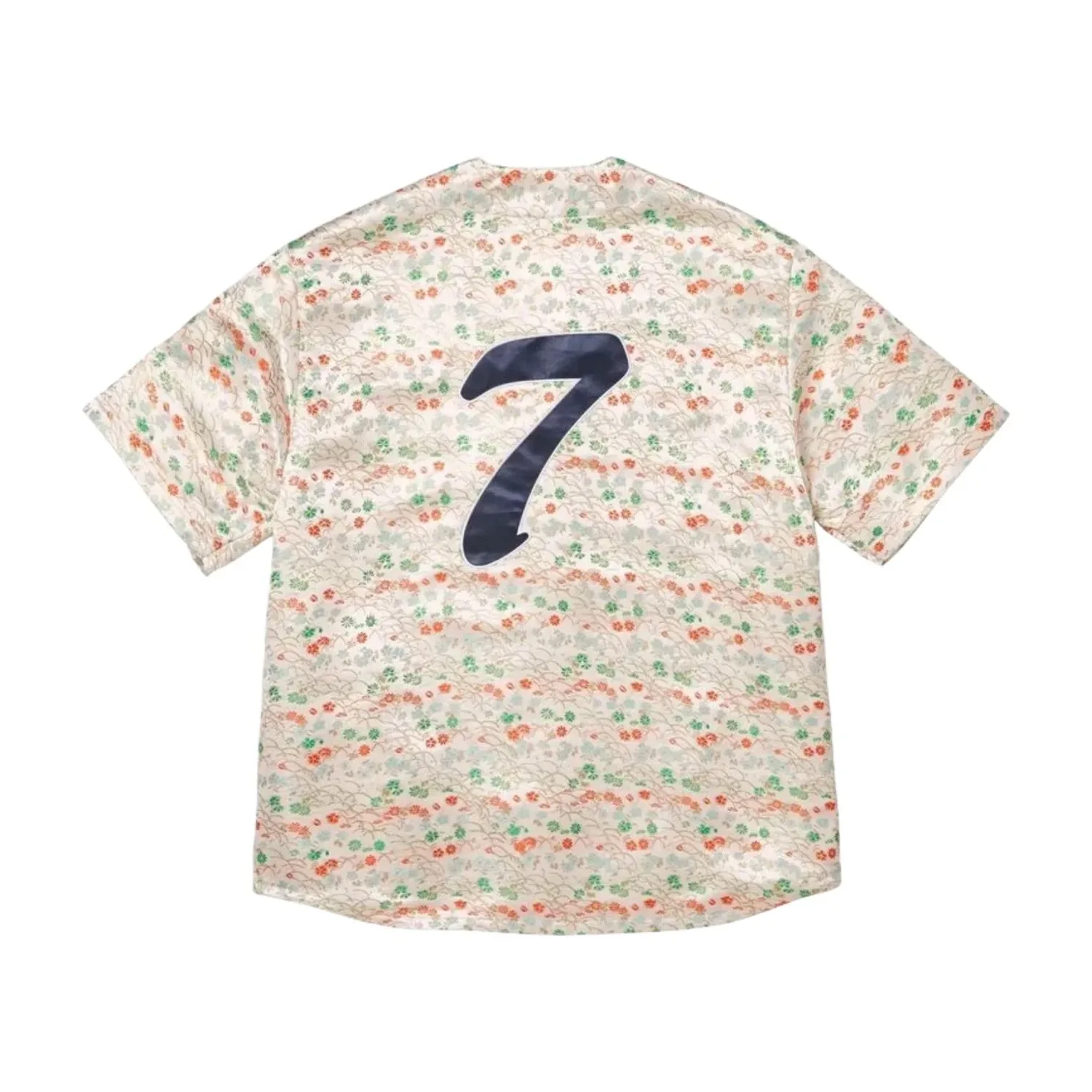 Бейсбольная майка Supreme SS26 с цветочным жаккардовым узором, белая — фото 2