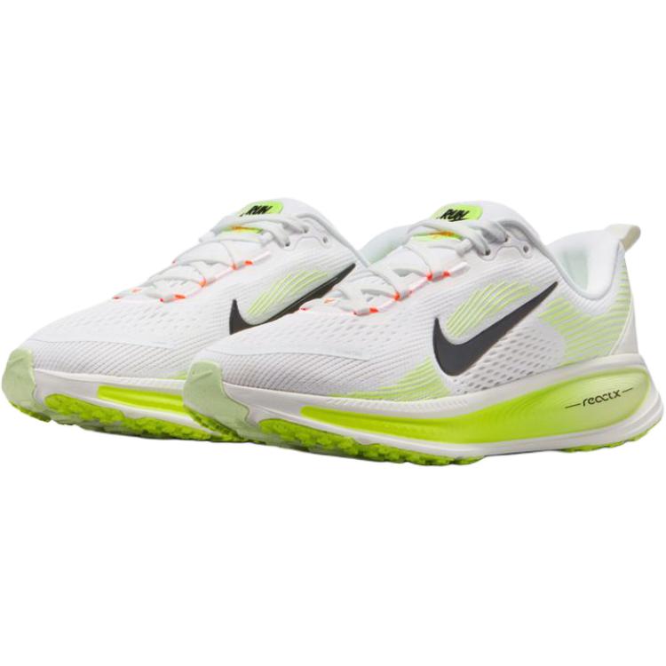Nike Детские низкие кроссовки Vomero 18 для бега, белые и зеленые, для подростков — фото 4