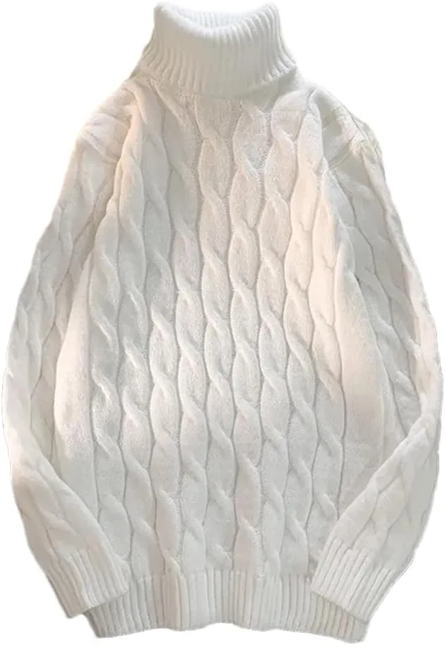 

Мужской свитер с воротником-гольф, плотный, однотонный