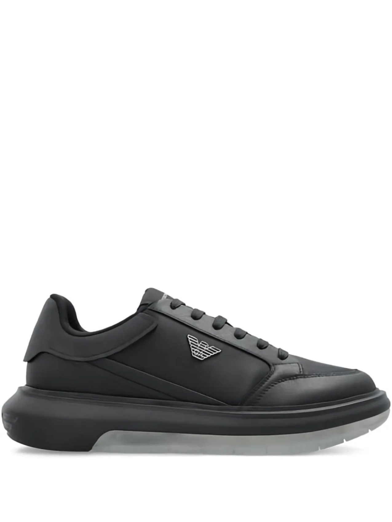 

Кроссовки со шнуровкой и вставками Emporio Armani, черный