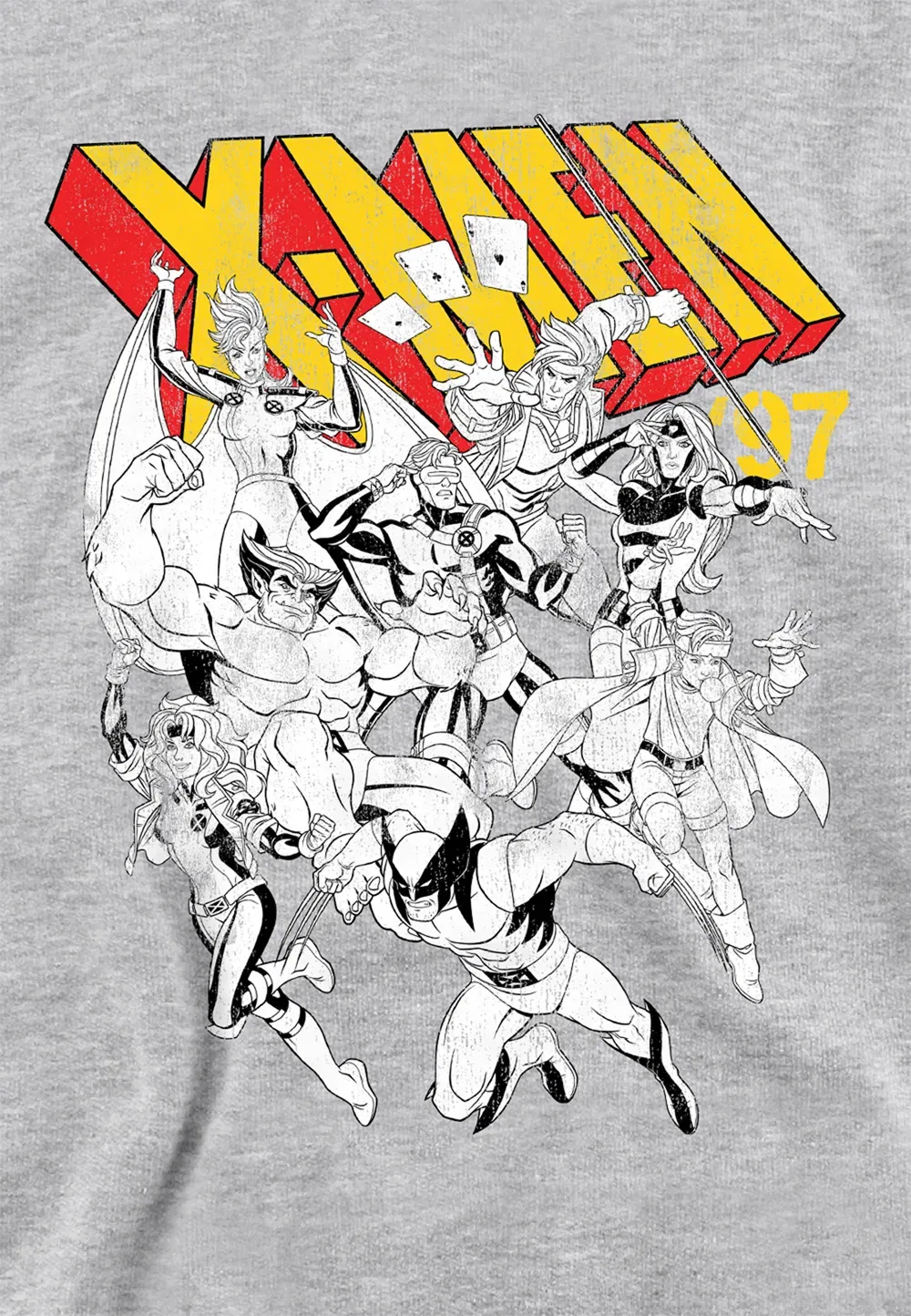 Детский худи Marvel X-Men Retro Team, серый — фото 2