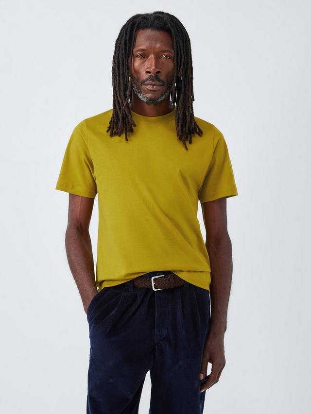 

Хлопковая футболка с круглым вырезом John Lewis, Avocado Oil