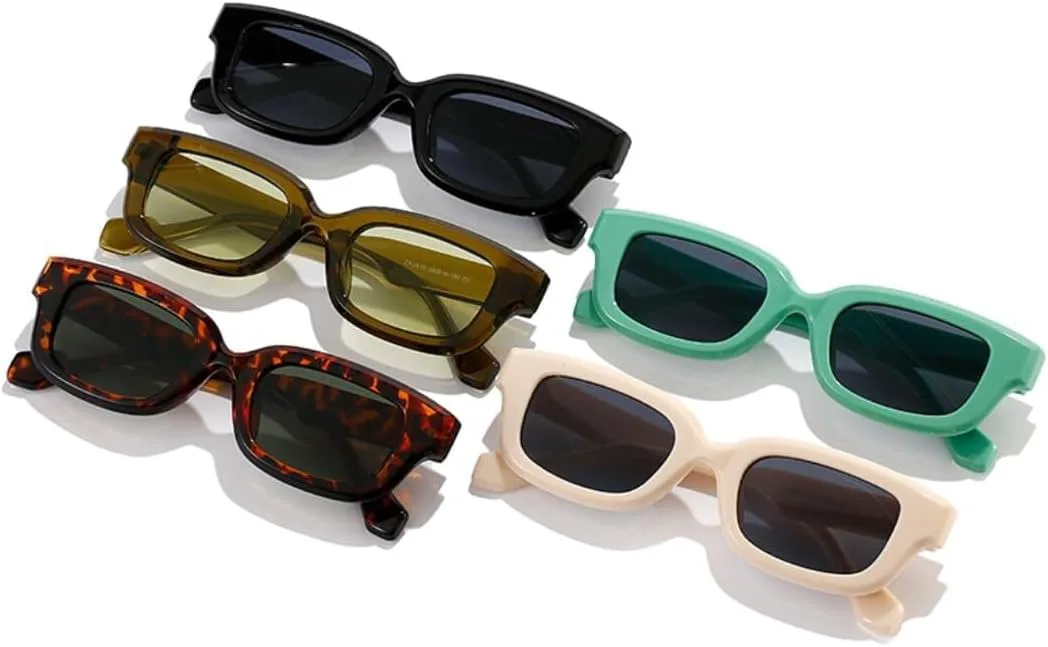 

Солнцезащитные очки с защитой UV400 | Маленькая оправа, яркие цвета | Для женщин и мужчин, для занятий спортом на открытом воздухе и вождения LXLHWN, Clear Champagne