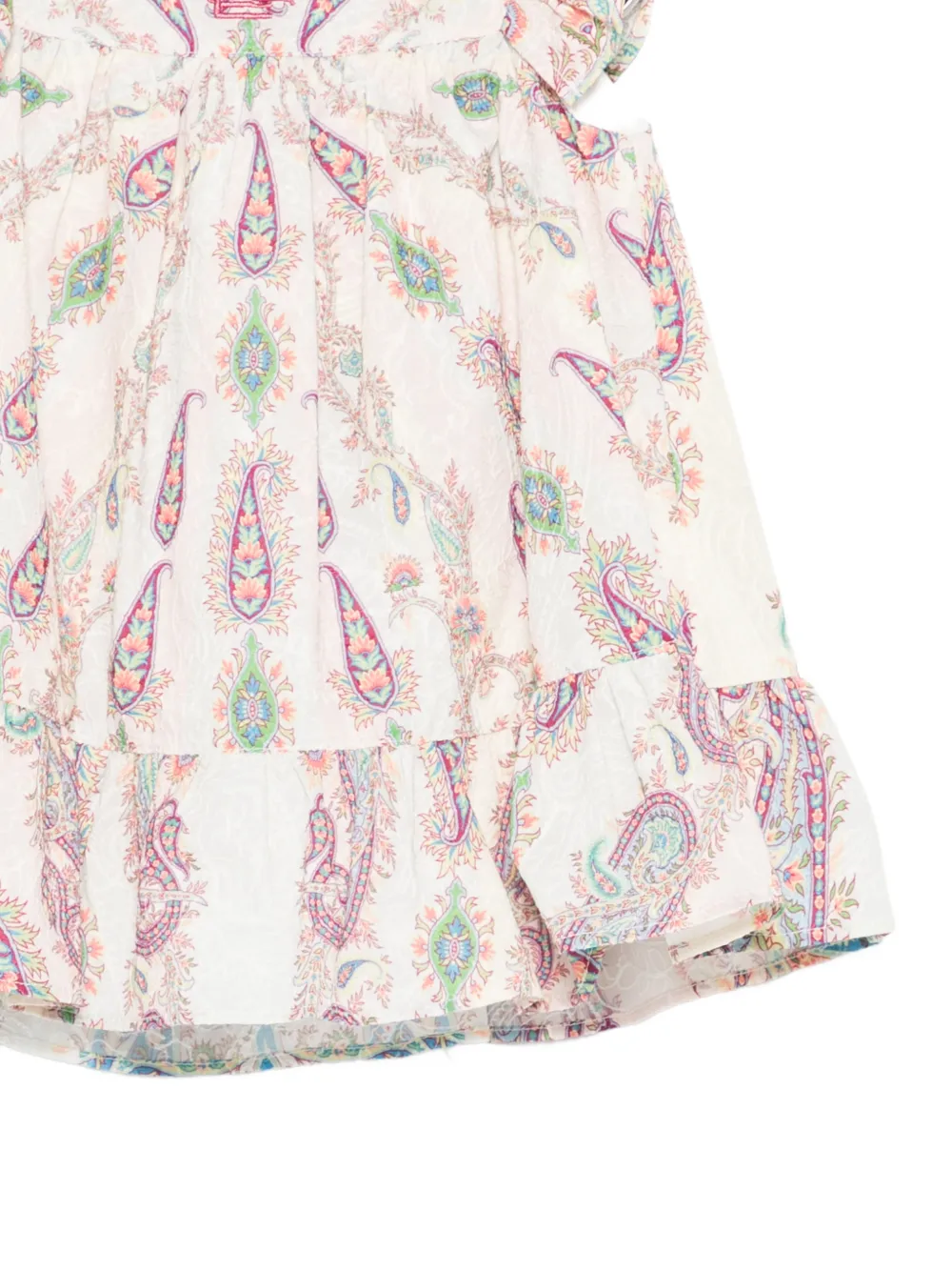 Платье с рюшами и узором пейсли ETRO KIDS, бежевый — фото 3