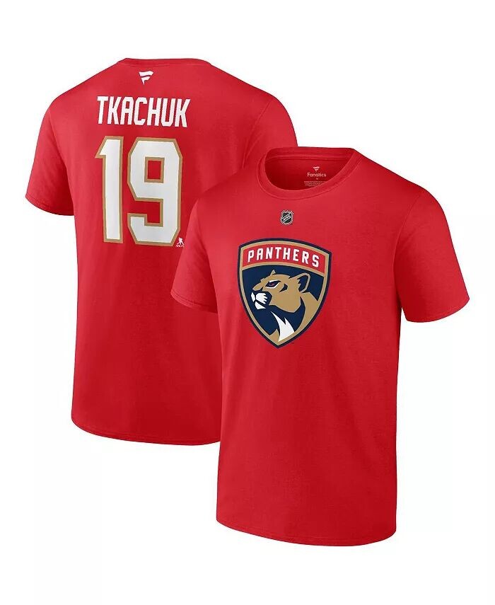 

Мужская футболка Red Florida Panthers с именем и номером Мэттью Ткачука Fanatics, красный