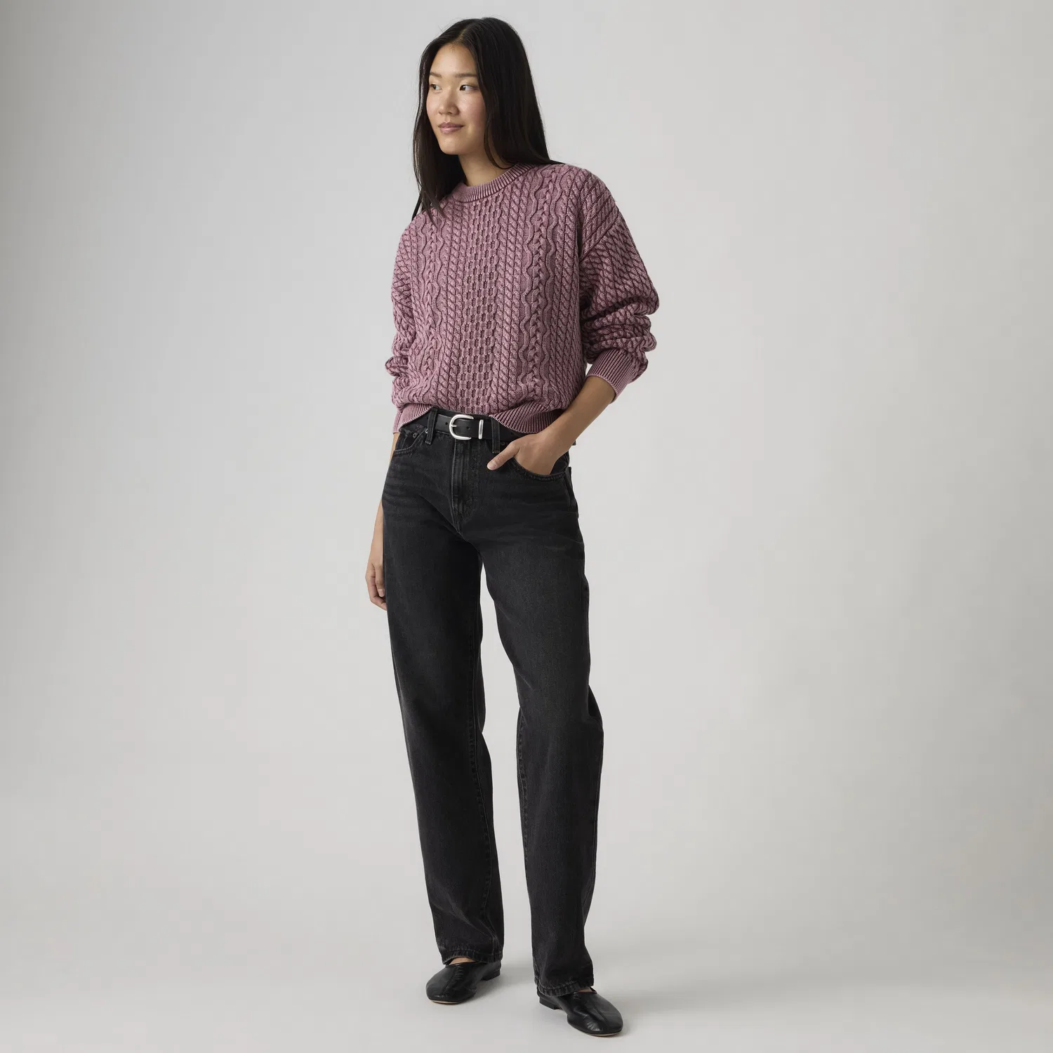 Простые джинсы для женщин от Easy Dad Levi's, Black