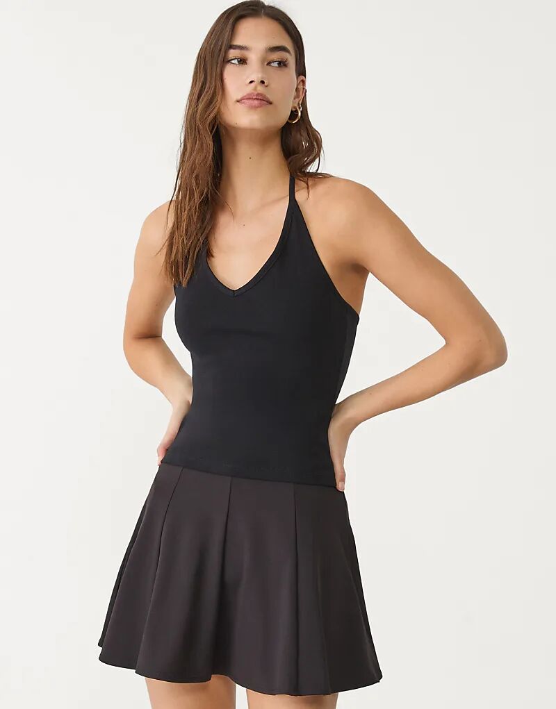 

Топ Stradivarius с завязкой на шее черного цвета