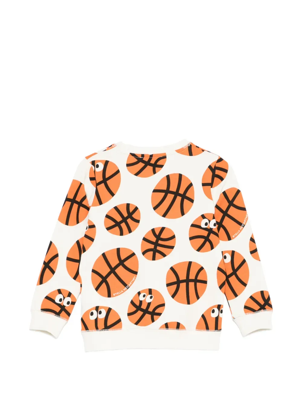 Свитшот с принтом баскетбольного мяча Stella McCartney Kids, бежевый — фото 2